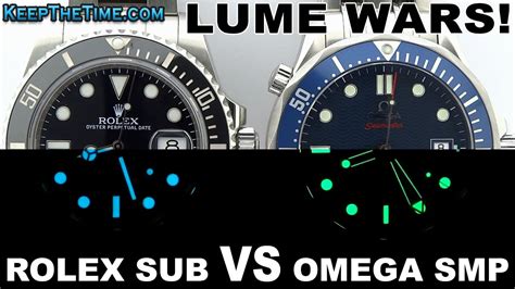 watchuseek.com omega lume vs rolex lume|best lume for seiko.